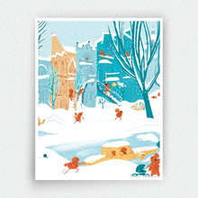 Charger l'image dans la galerie, Affiche Triplex du Plateau en hiver à Montréal