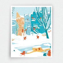 Charger l'image dans la galerie, Affiche Triplex du Plateau en hiver à Montréal