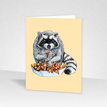 Charger l'image dans la galerie, Carte de souhaits Raton laveur mangeant une poutine - Montréal