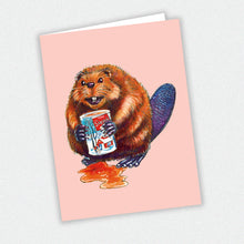 Charger l'image dans la galerie, Carte de souhait - Castor buvant du sirop d'érable - Montréal