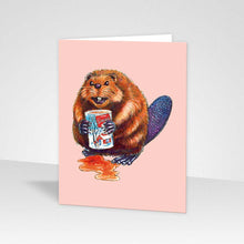 Charger l'image dans la galerie, Carte de souhait - Castor buvant du sirop d'érable - Montréal