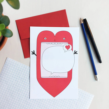 Charger l'image dans la galerie, Carte de souhait à déplier - Grand Coeur