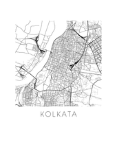Charger l'image dans la galerie, Affiche cartographique de Kolkata - Style Noir et Blanc