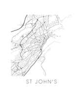 Load image into Gallery viewer, St Johns Map Black and White Print - nl Black and White Map Print
