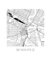 Load image into Gallery viewer, Winnipeg Map Black and White Print - manitoba Black and White Map Print