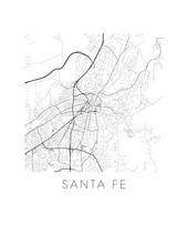 Load image into Gallery viewer, Santa Fe Map Black and White Print - new mexico Black and White Map Print