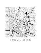 Charger l'image dans la galerie, Affiche cartographique de Los Angeles - Style Noir et Blanc