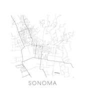 Load image into Gallery viewer, Sonoma Map Black and White Print - california Black and White Map Print