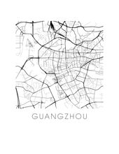 Charger l'image dans la galerie, Affiche cartographique de Guangzhou - Style Noir et Blanc