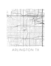 Charger l'image dans la galerie, Affiche cartographique de Arlington - Style Noir et Blanc