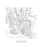 Charger l'image dans la galerie, Affiche cartographique de Dhaka - Style Noir et Blanc