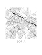 Load image into Gallery viewer, sofia Map Black and White Print - bulgaria Black and White Map Print