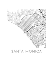Load image into Gallery viewer, Santa Monica Map Black and White Print - california Black and White Map Print
