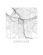 Load image into Gallery viewer, Syracuse Map Black and White Print - New York Black and White Map Print