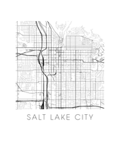 Charger l'image dans la galerie, Affiche cartographique de Salt Lake City - Style Noir et Blanc