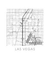 Charger l'image dans la galerie, Affiche cartographique de Las Vegas - Style Noir et Blanc