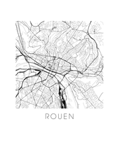 Load image into Gallery viewer, Rouen Map Black and White Print - france Black and White Map Print