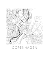 Charger l'image dans la galerie, Affiche cartographique de Copenhague - Style Noir et Blanc