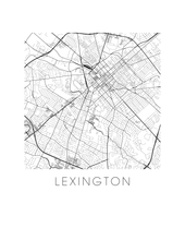 Charger l'image dans la galerie, Affiche cartographique de Lexington - Style Noir et Blanc