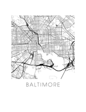 Charger l'image dans la galerie, Affiche cartographique de Baltimore - Style Noir et Blanc