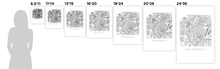 Load image into Gallery viewer, Kathmandu Map Black and White Print - nepal Black and White Map Print