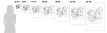 Load image into Gallery viewer, State College Map Black and White Print - pennsylvania Black and White Map Print