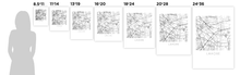 Load image into Gallery viewer, Lahore Map Black and White Print - pakistan Black and White Map Print