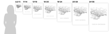Load image into Gallery viewer, Santa Barbara Map Black and White Print - california Black and White Map Print