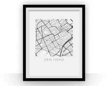 Load image into Gallery viewer, The Hague Map Black and White Print - netherlands Black and White Map Print