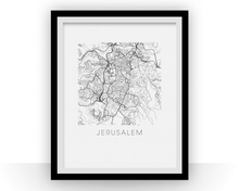 Load image into Gallery viewer, Jerusalem Map Black and White Print - israel Black and White Map Print
