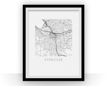 Load image into Gallery viewer, Syracuse Map Black and White Print - New York Black and White Map Print