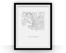 Load image into Gallery viewer, Victoria Map Black and White Print - victoria Black and White Map Print