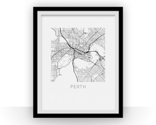 Load image into Gallery viewer, Perth Map Black and White Print - australia Black and White Map Print