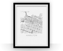 Load image into Gallery viewer, Hamilton Map Black and White Print - ontario Black and White Map Print