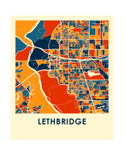 Load image into Gallery viewer, Lethbridge Alberta Map Print - Full Color Map Poster