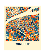 Load image into Gallery viewer, Windsor Ontario Map Print - Full Color Map Poster