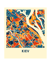 Load image into Gallery viewer, Kiev Map Print - Full Color Map Poster