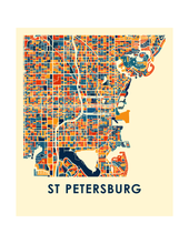 Load image into Gallery viewer, St Petersburg Florida Map Print - Full Color Map Poster