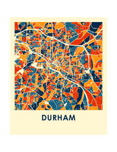 Charger l'image dans la galerie, Affiche cartographique de Durham - Style Chroma