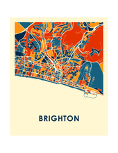 Charger l'image dans la galerie, Affiche cartographique de Brighton - Style Chroma