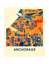 Charger l'image dans la galerie, Affiche cartographique de Anchorage - Style Chroma