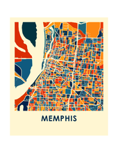 Charger l'image dans la galerie, Affiche cartographique de Memphis - Style Chroma