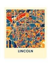 Charger l'image dans la galerie, Affiche cartographique de Lincoln - Style Chroma