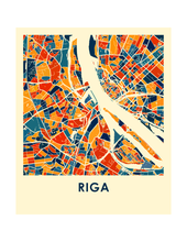 Load image into Gallery viewer, Riga Map Print - Full Color Map Poster