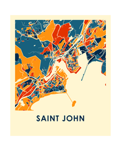 Load image into Gallery viewer, Saint John NB Map Print - Full Color Map Poster