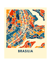 Charger l'image dans la galerie, Affiche cartographique de Brasilia - Style Chroma
