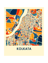 Load image into Gallery viewer, Kolkata Map Print - Full Color Map Poster