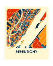 Load image into Gallery viewer, Repentigny Quebec Map Print - Full Color Map Poster