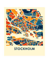 Load image into Gallery viewer, Stockholm Map Print - Full Color Map Poster