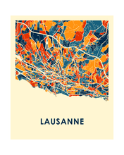 Load image into Gallery viewer, Lausanne Map Print - Full Color Map Poster